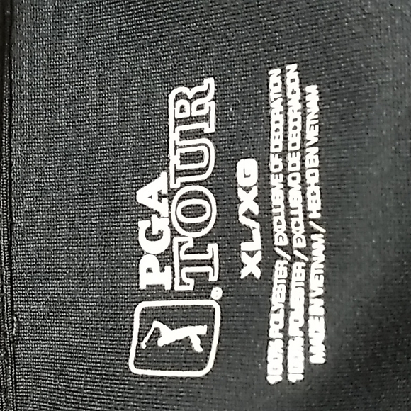 PGA Tour Men's XL Black & White 100% Polyester Golf Shirt - Picture 3 of 3